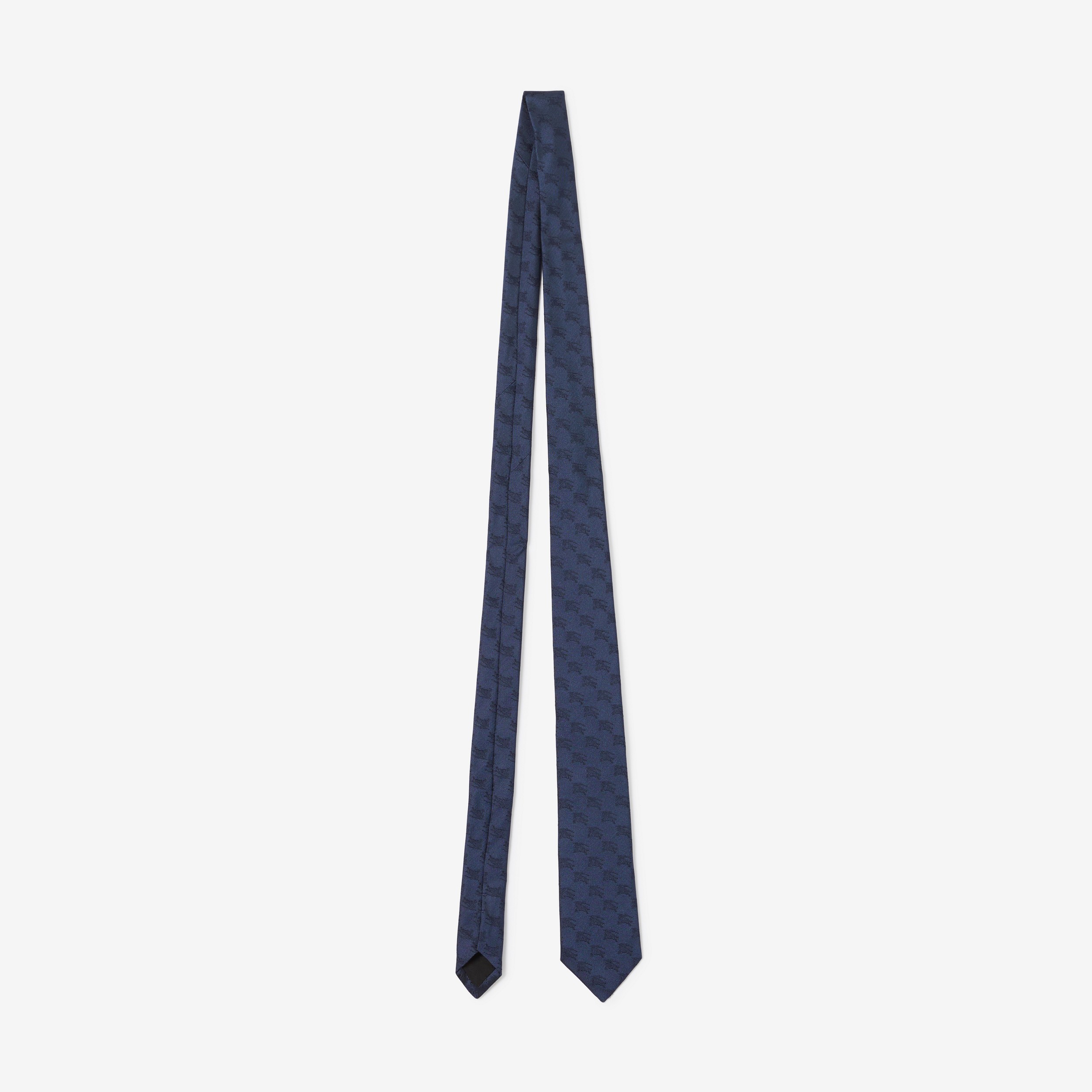 马术骑士徽标提花丝质领带 (深海军蓝) - 男士 | Burberry® 博柏利官网 - 1