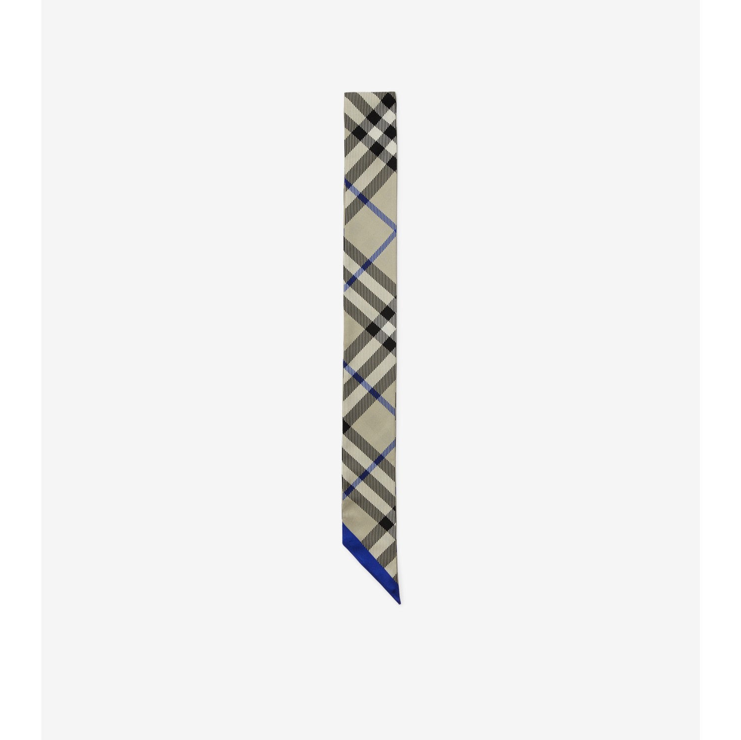 Skinny Check Silk Scarf in Lichen | Burberry® Official