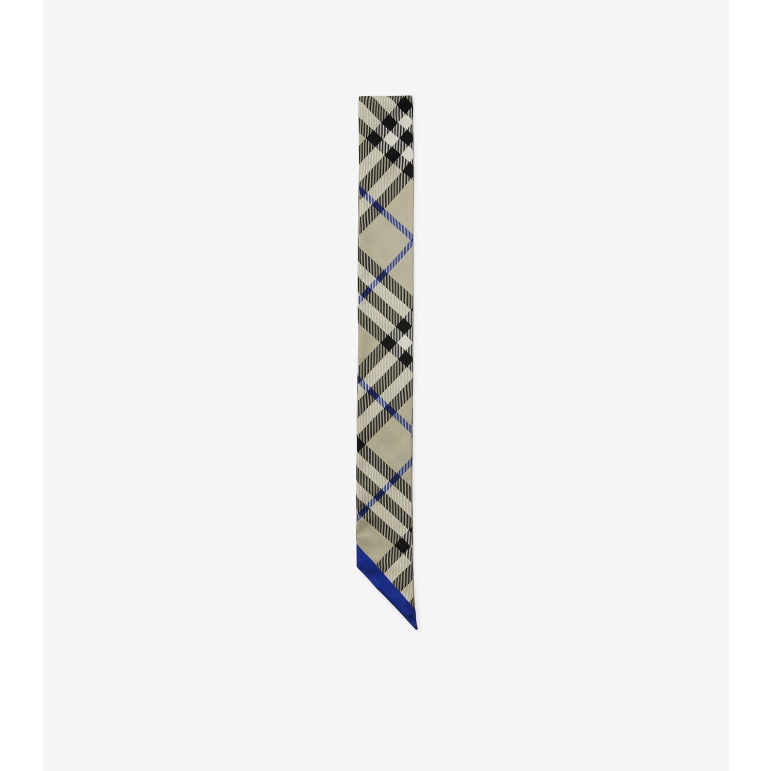 Skinny Check Silk Scarf In Lichen Burberry® Official 