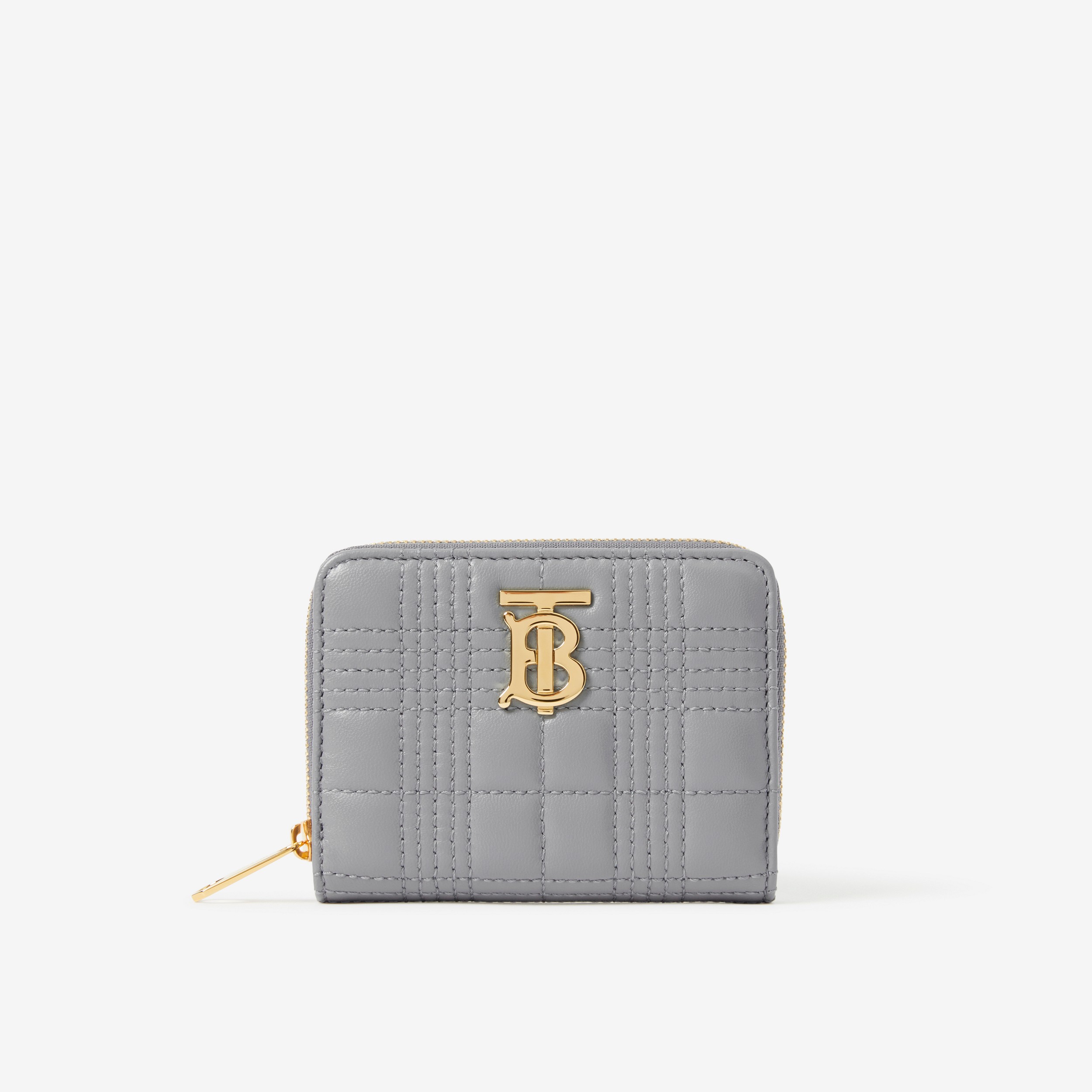 Brieftasche „Lola“ aus gestepptem Leder mit Reißverschluss (Wolkengrau) - Damen | Burberry® - 1