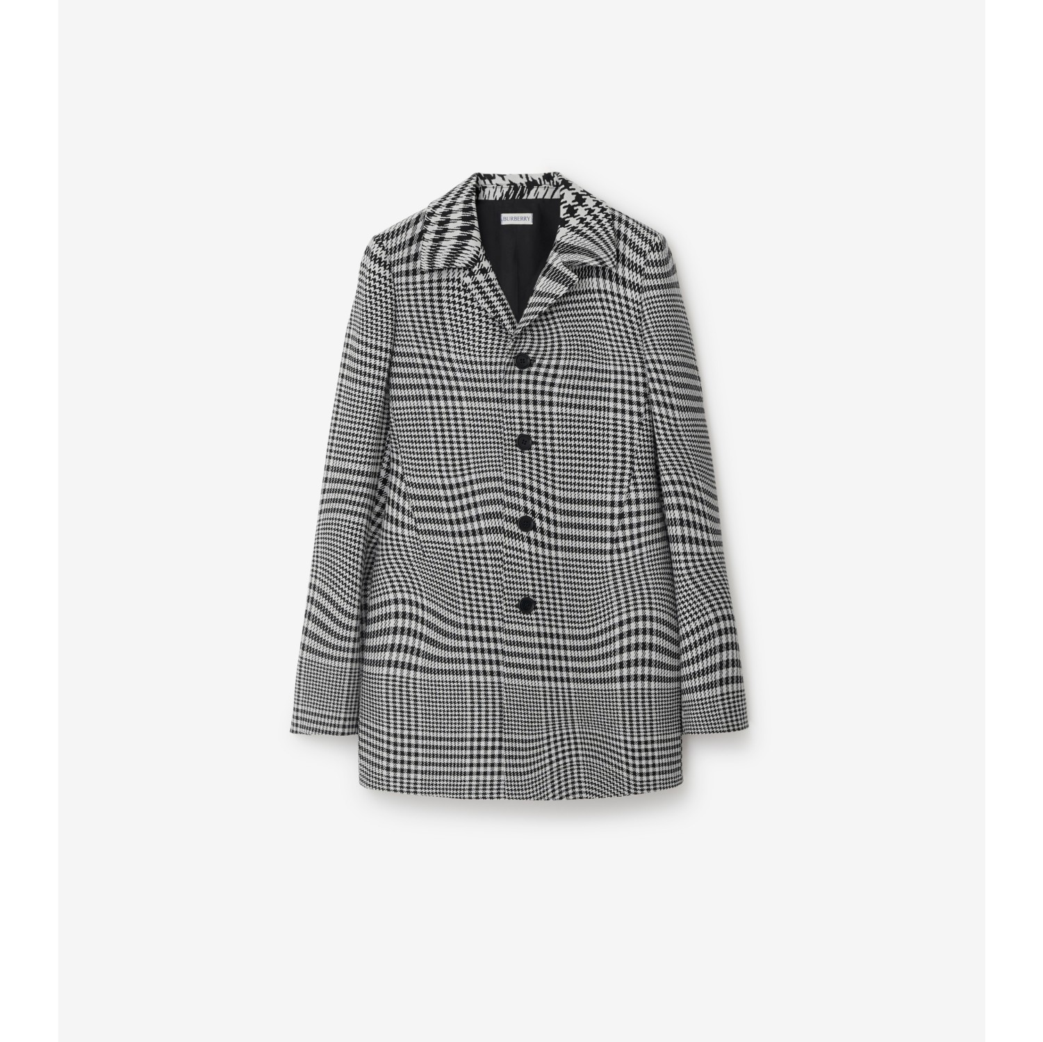 Warped Houndstooth Wool Jacket