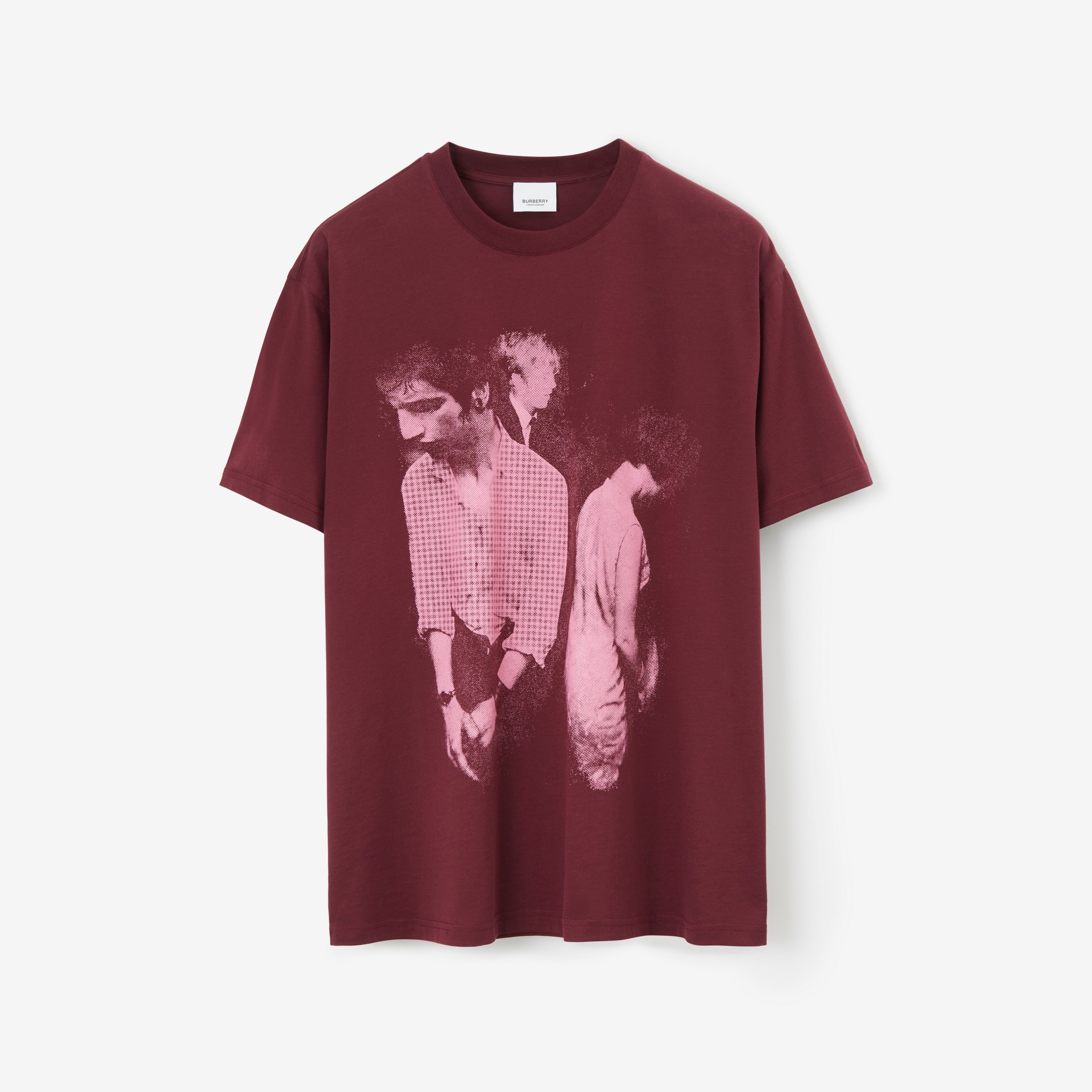 Mod Print Cotton T-shirt in Deep Crimson - Men | Burberry® Official - 1