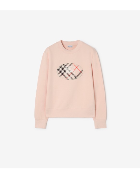 Baumwollsweatshirt mit Knight Stamp in Check