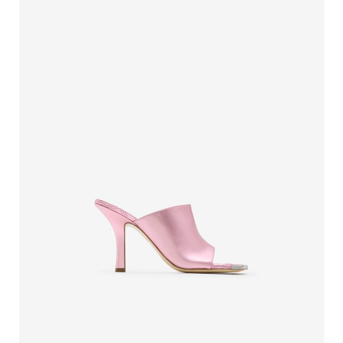 Burberry Leather Duck High Mules In Flash