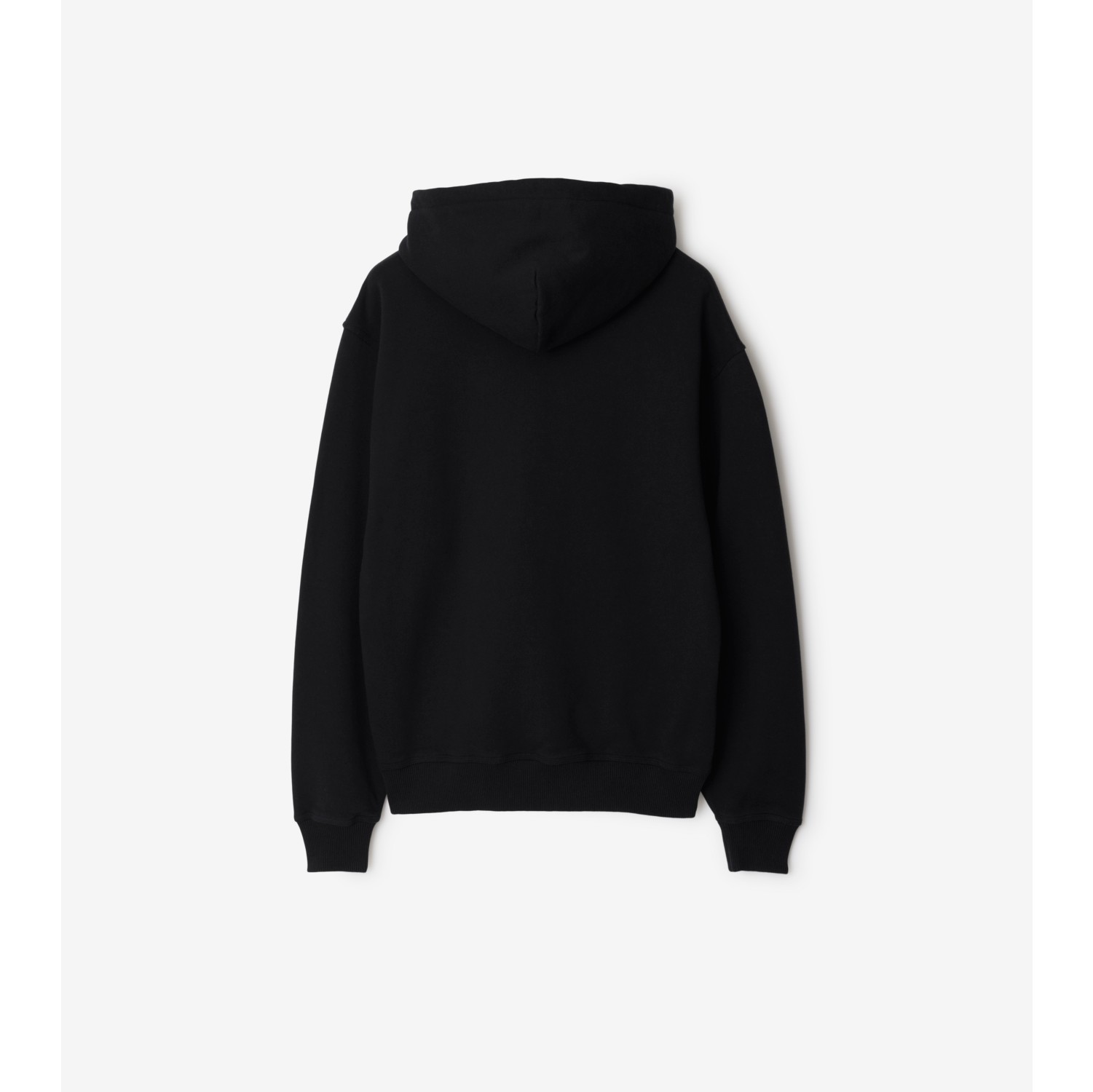 Cotton Zip Hoodie in Black Men Burberry Official