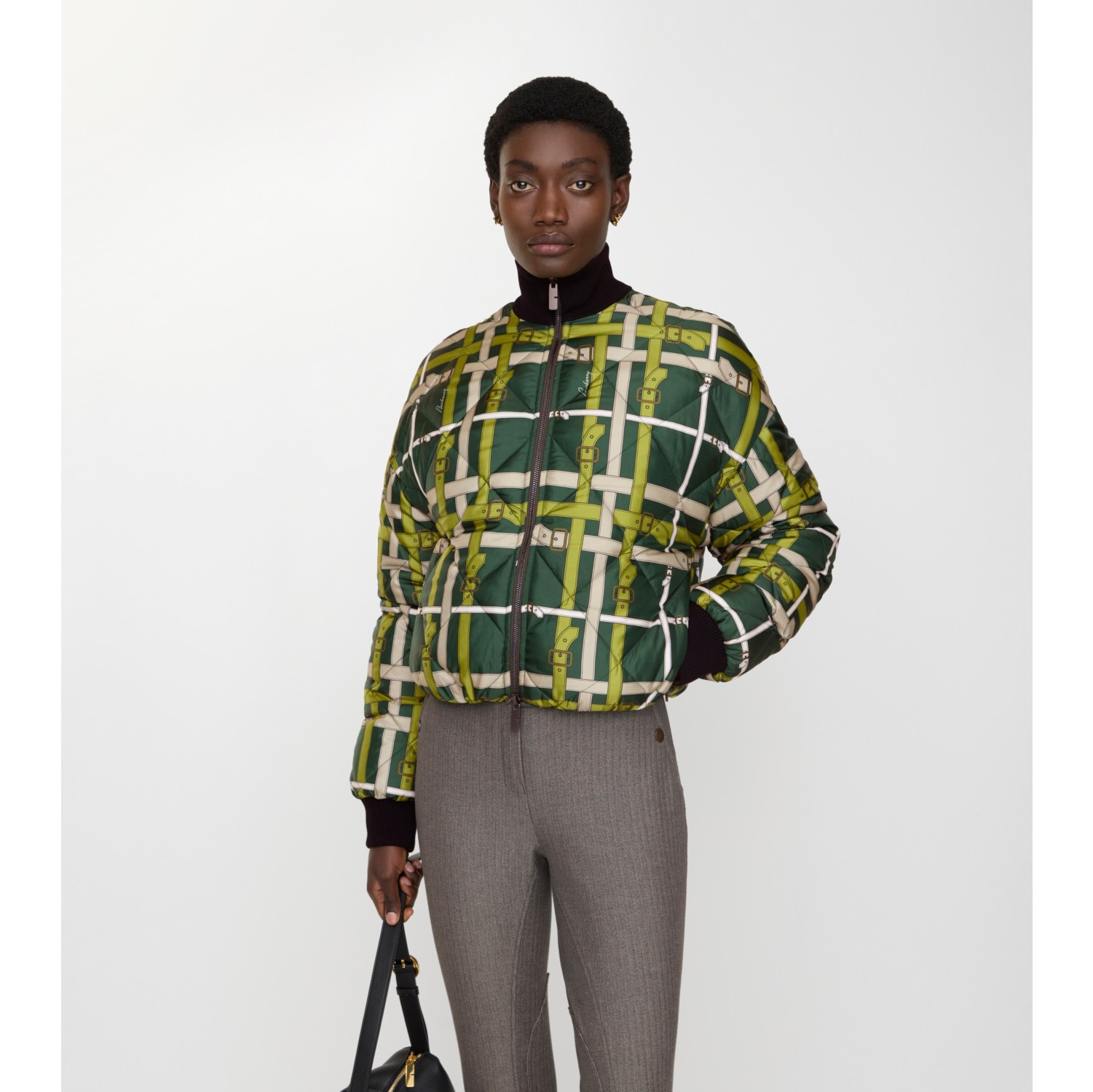 Veste courte réversible en nylon Belt Check