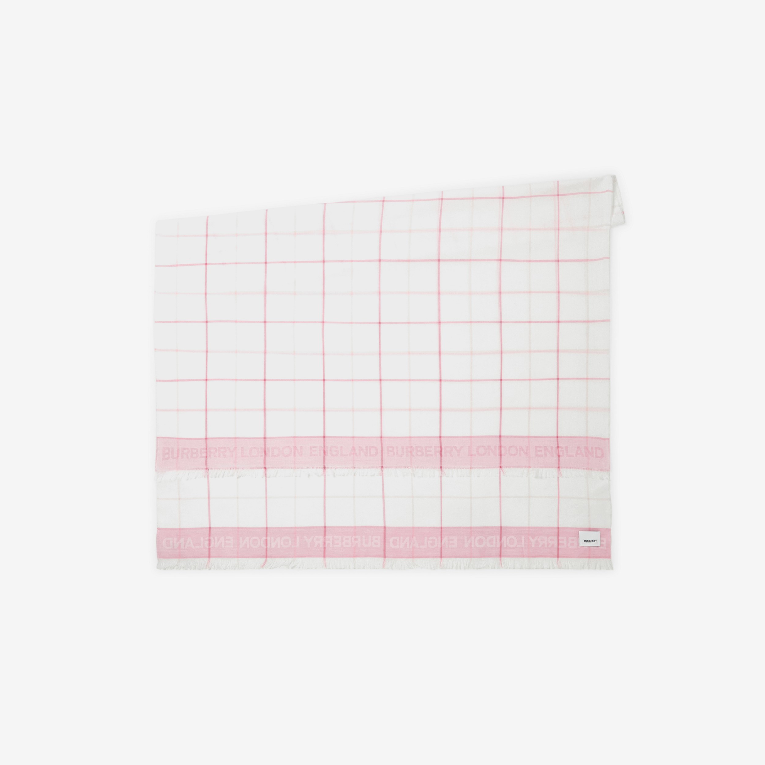 Check Cotton Sarong in Bubblegum Pink | Burberry® Official - 1