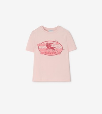 Knight Stamp Cotton T-shirt in Mallow pink | Burberry® Official