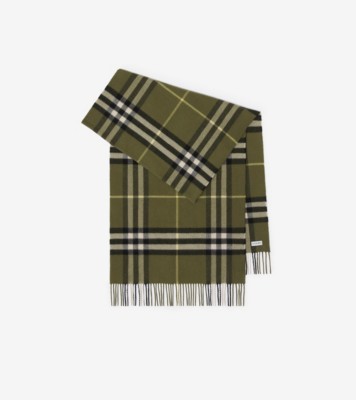 ワイド チェック カシミアスカーフ (サンド) | Burberry®公式サイト