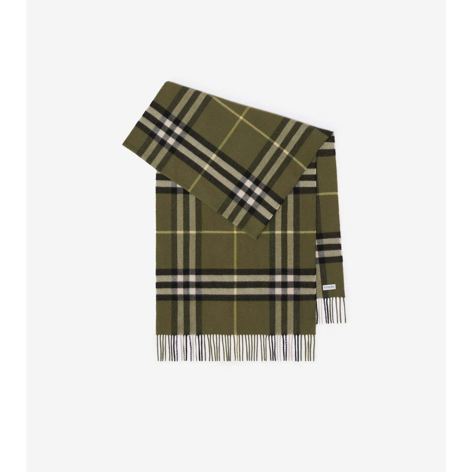 Wide Check Cashmere Scarf