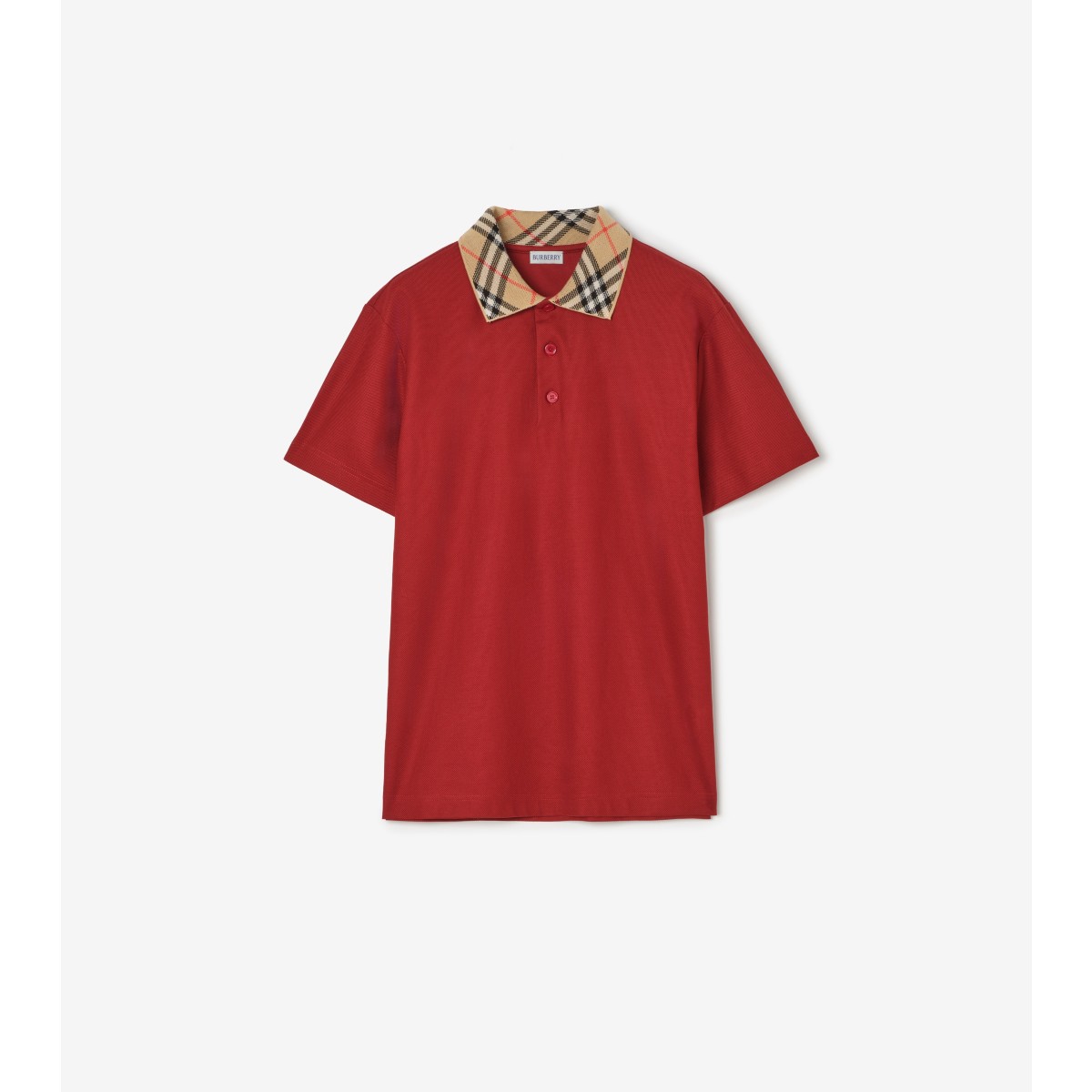  Check Collar Cotton Polo Shirt