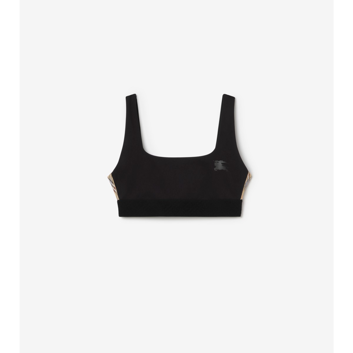  Check Trim Stretch Nylon Bra Top