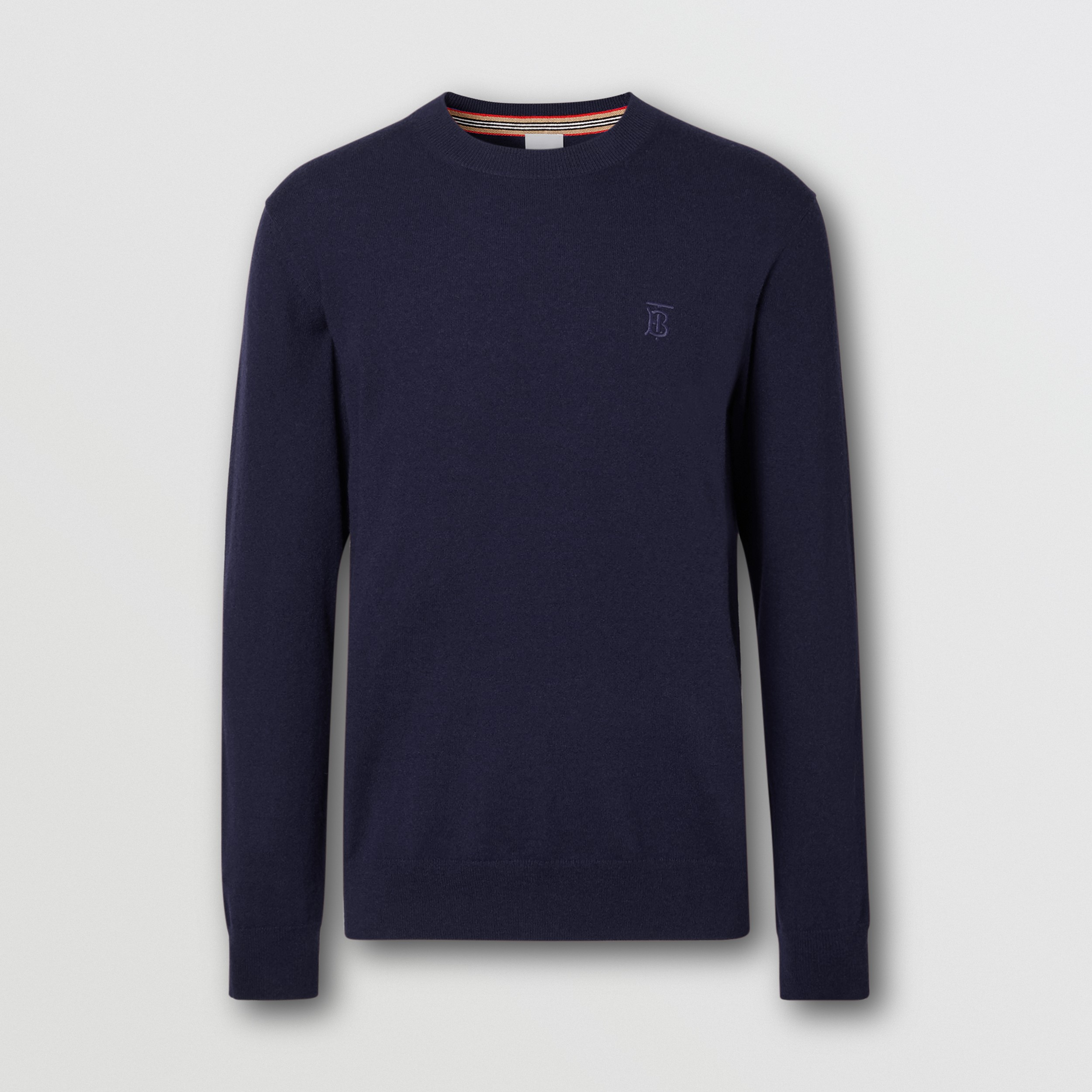 Monogram Motif Cashmere Sweater in Navy - Men | Burberry® Official - 4