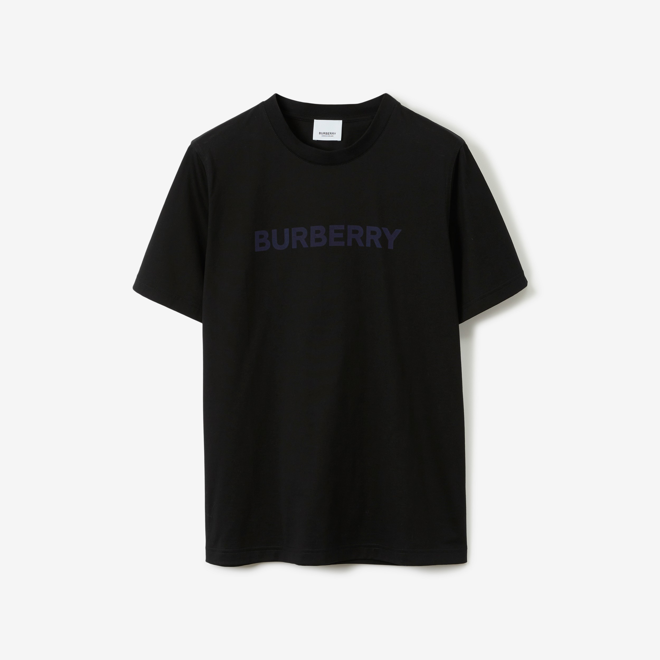 Logo Print Cotton T-shirt in Black - Women | Burberry® Official - 1