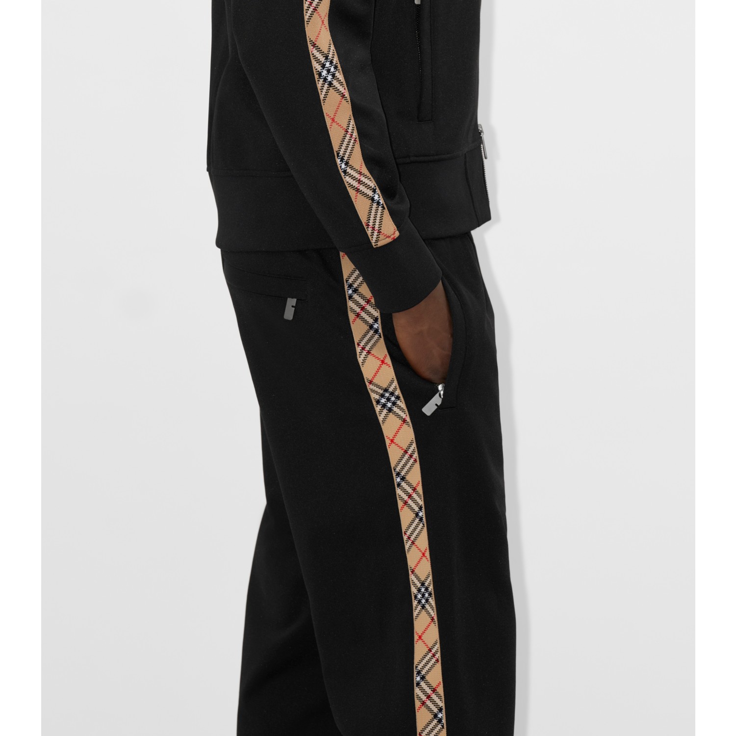 Pantalon de survêtement en coton mélangé Check