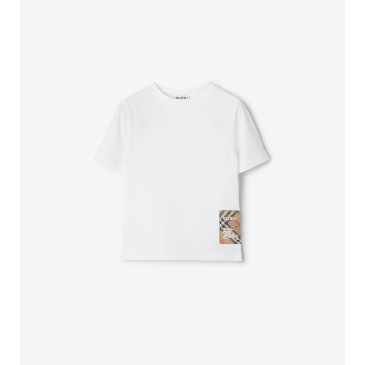BURBERRY BURBERRY CHILDRENS CHECK LABEL COTTON T-SHIRT 
