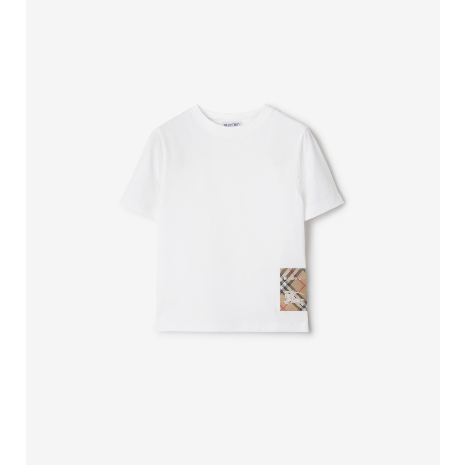 Check Label Cotton T-shirt