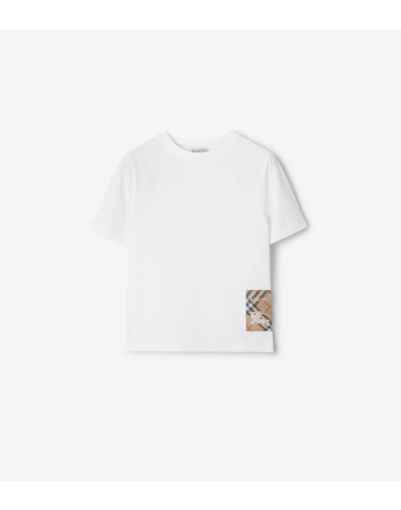 T-shirt in cotone con applicazione Check