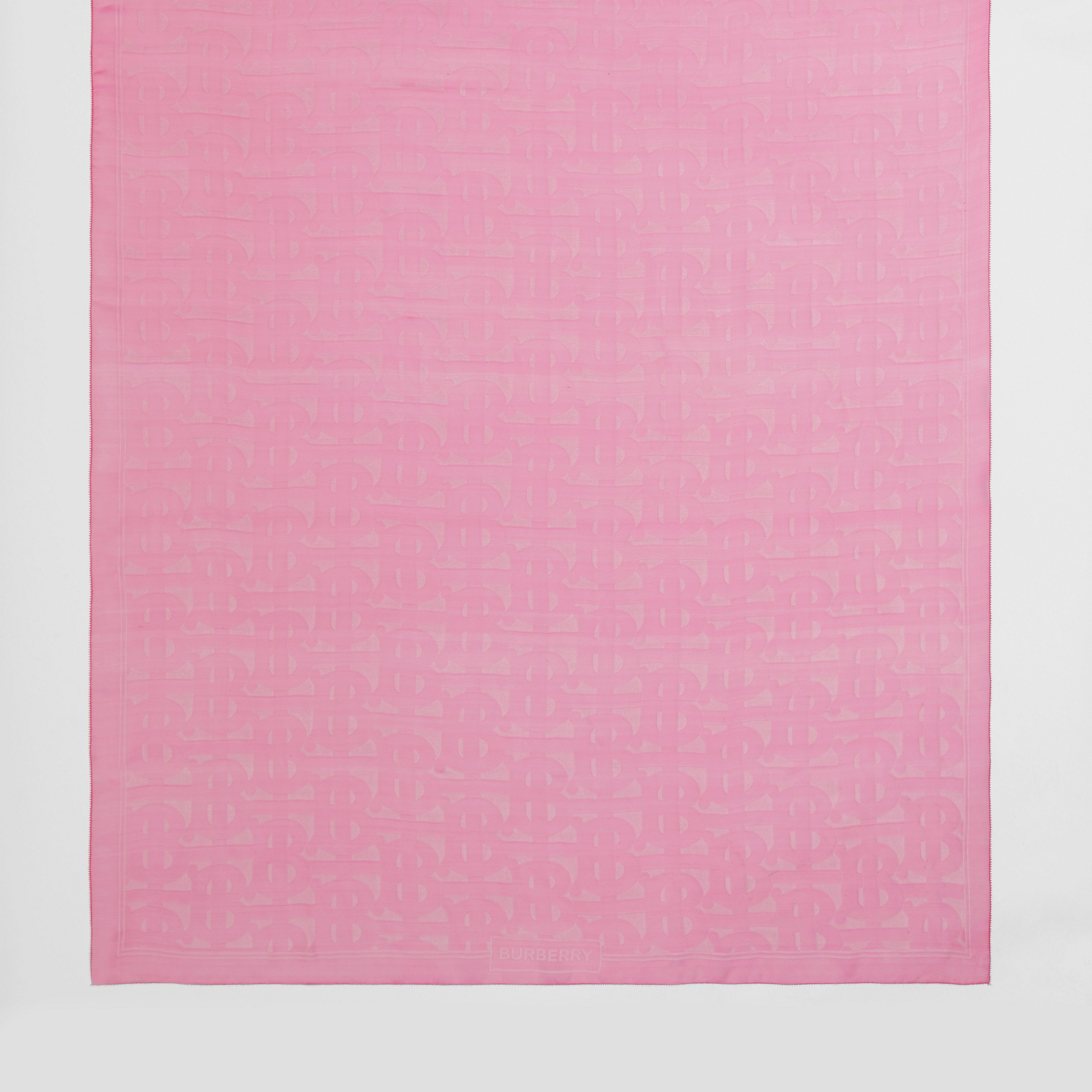 Sciarpa in chiffon di seta con monogramma in jacquard (Rosa Caramella Pallido) | Sito ufficiale Burberry® - 4