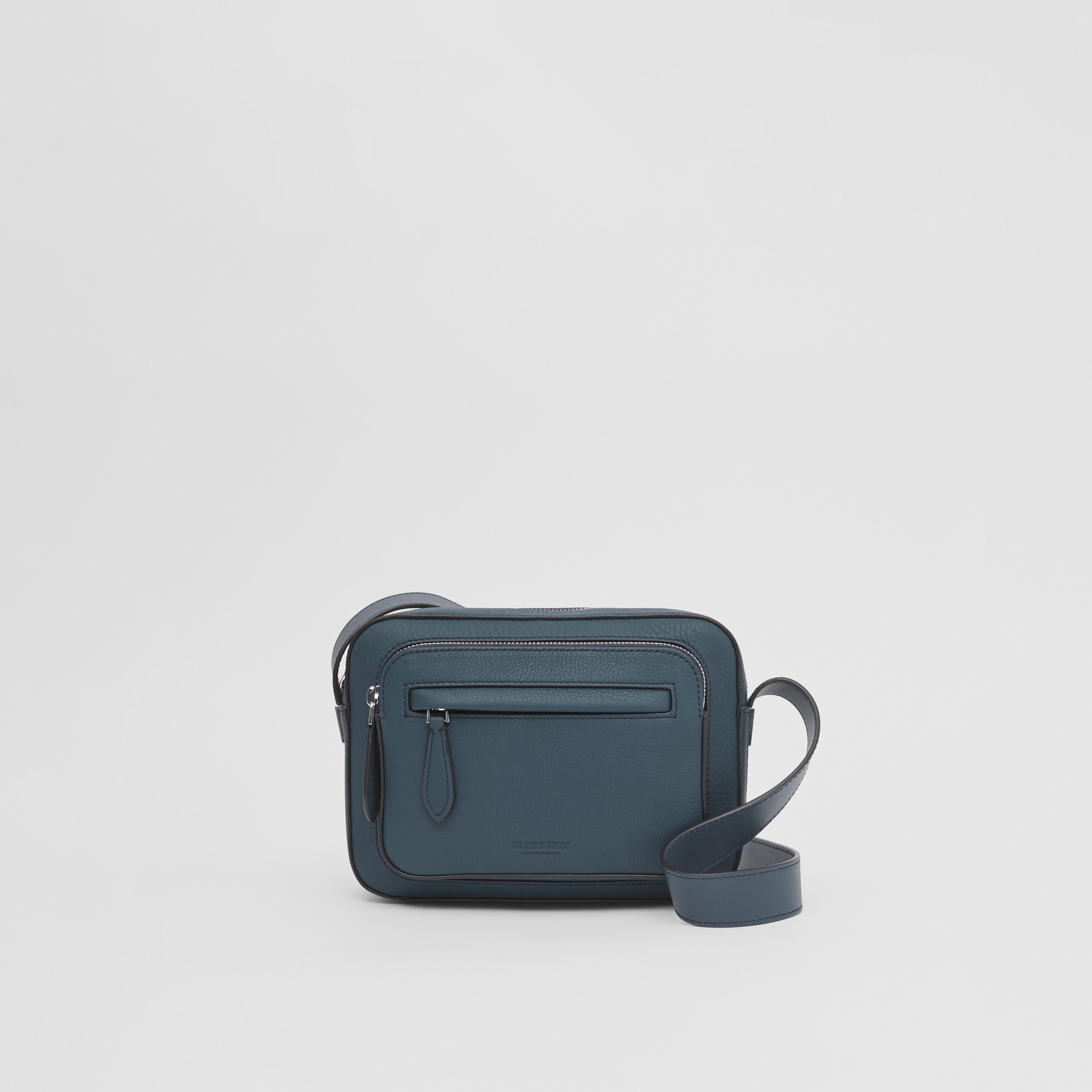 Grainy Leather Crossbody Bag in Ash Blue - Men | Burberry® Official - 1