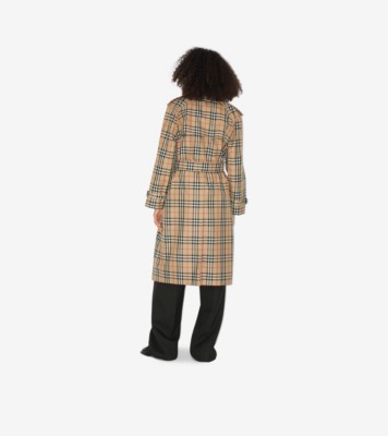 Burberry Beige Check Trench Coat