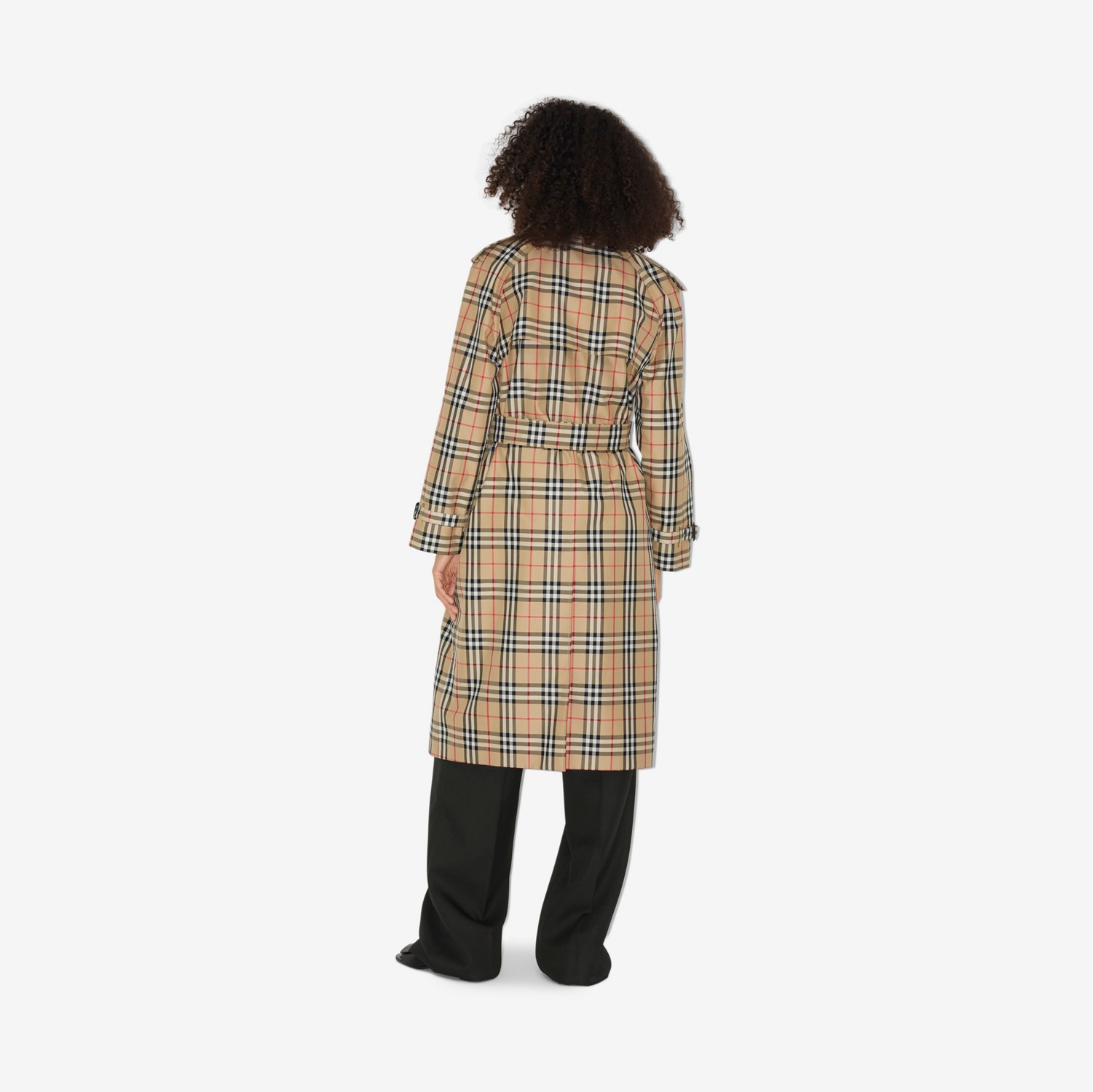 Trench coat de gabardine em Check (Bege Clássico) - Mulheres | Burberry® oficial