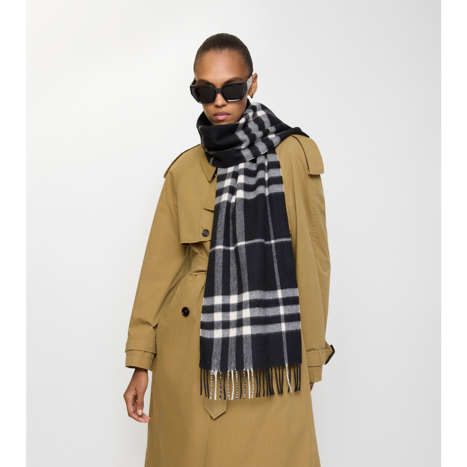 Check Cashmere Scarf