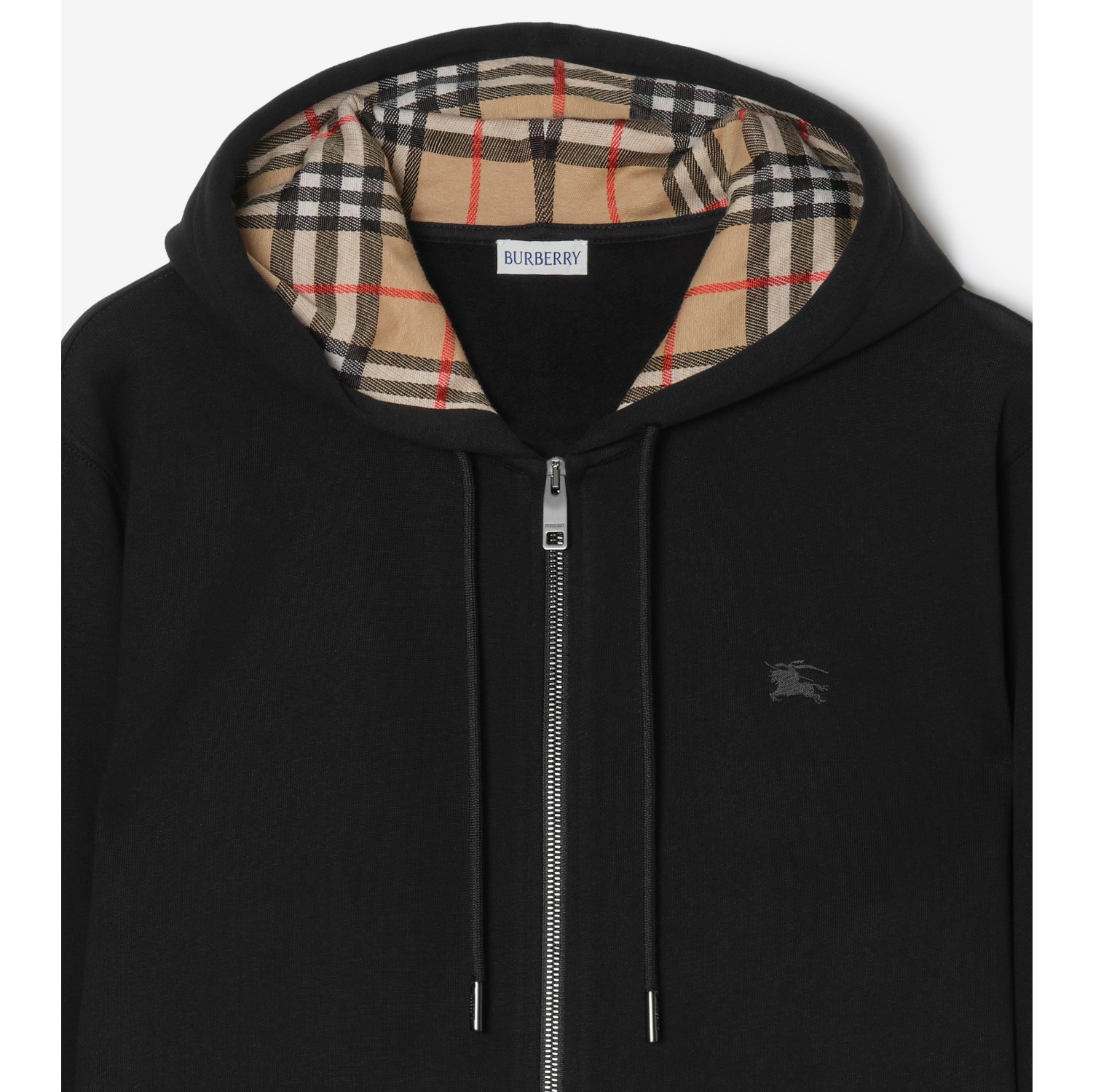 Check Hood Cotton Zip Hoodie