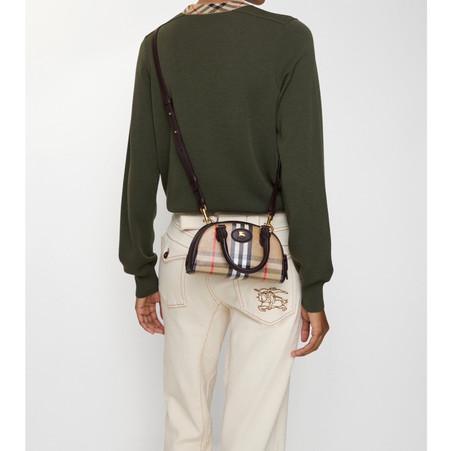 Mini Highlands Bowling Bag​ in Sand beige - Women | Burberry® Official