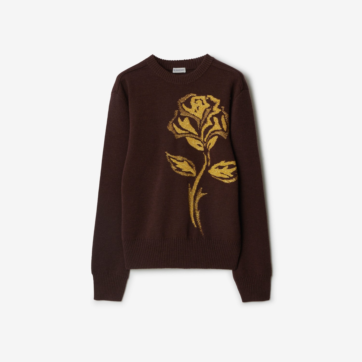Rose Wool Blend Sweater in Treacle - Women | Burberry® Official