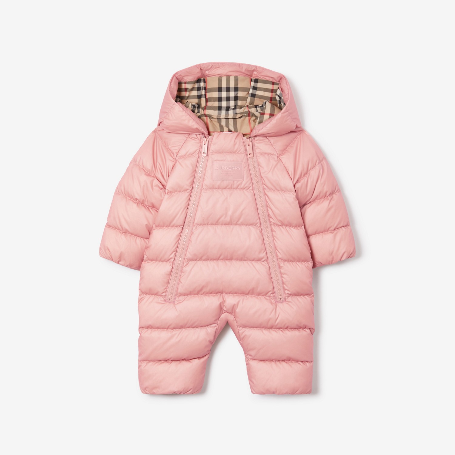 Nylon Hooded Puffer Suit in Light Blush Pink - Children | Burberry® Official