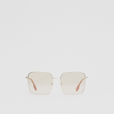 Oversized Square Frame Sunglasses in Nude Pink - Women | Burberry United States