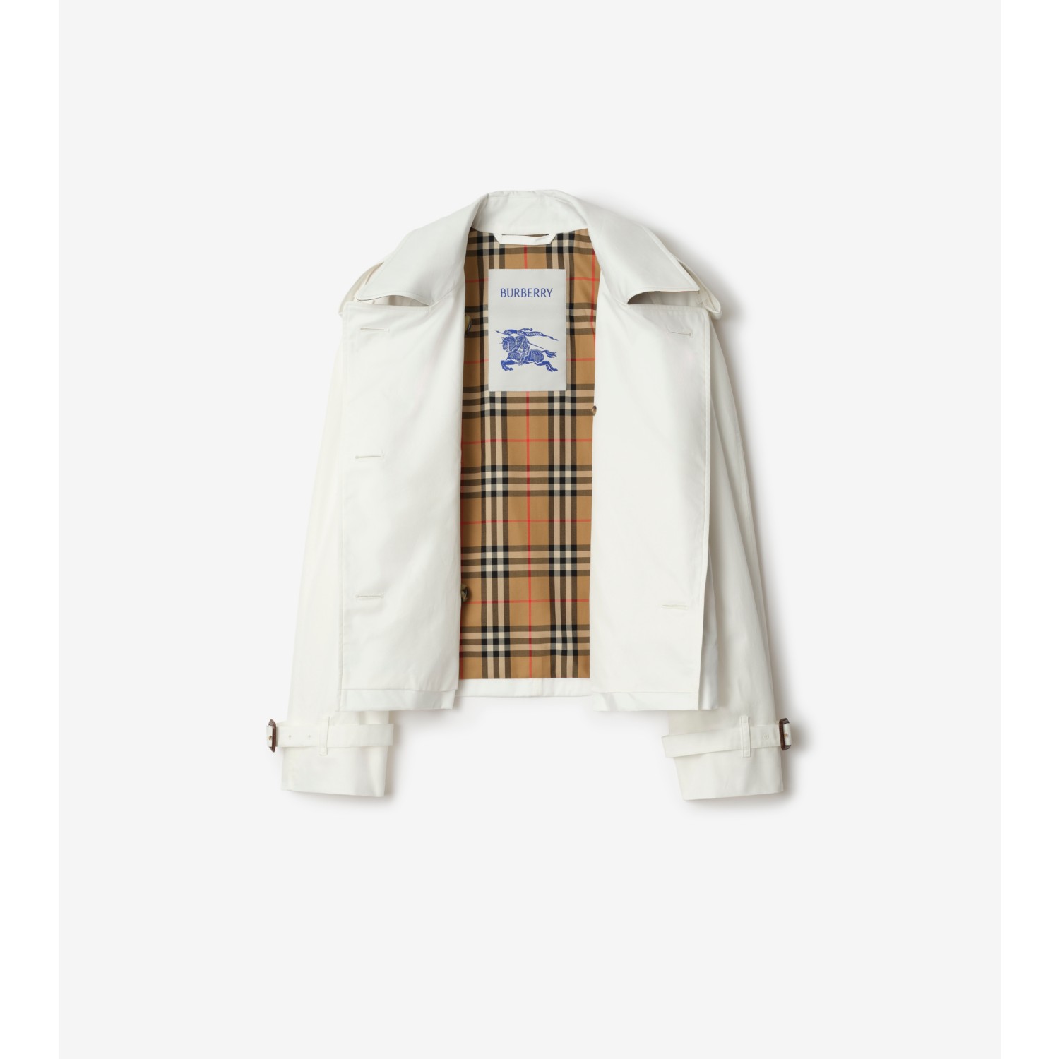 Cropped Tropical Gabardine Trench Jacket