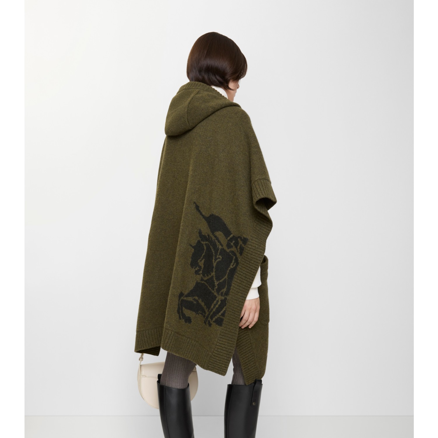 Wool Cashmere Hooded Cape