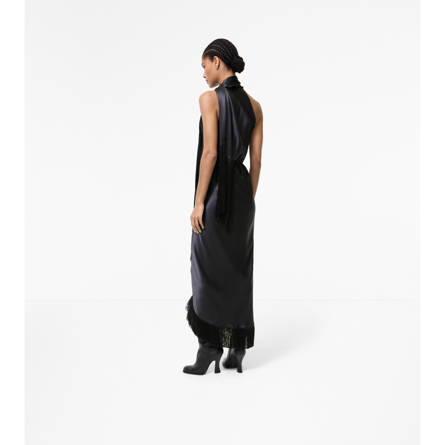 Fringed Silk Scarf Dress - thumbnail 3