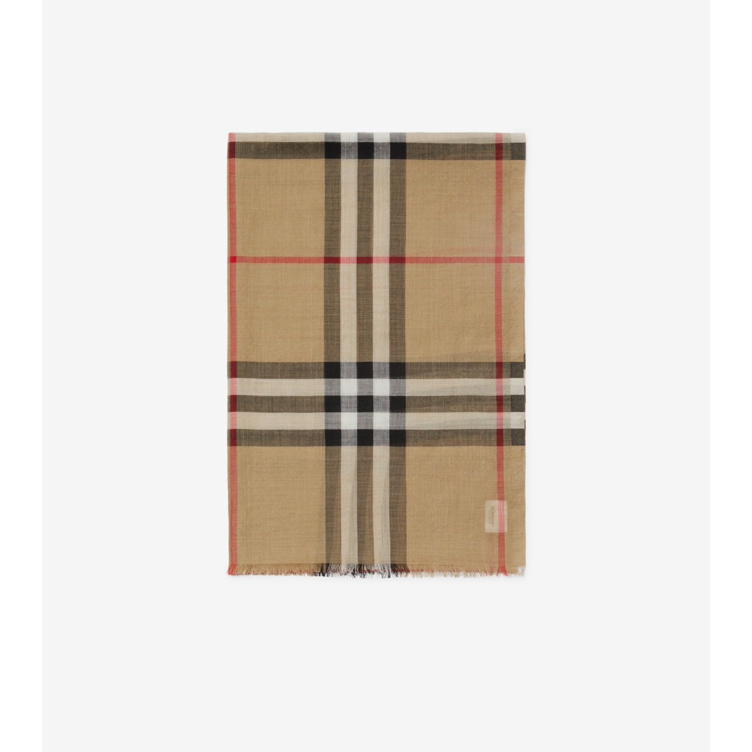 Check Wool Silk Scarf in Archive beige | Burberry® Official