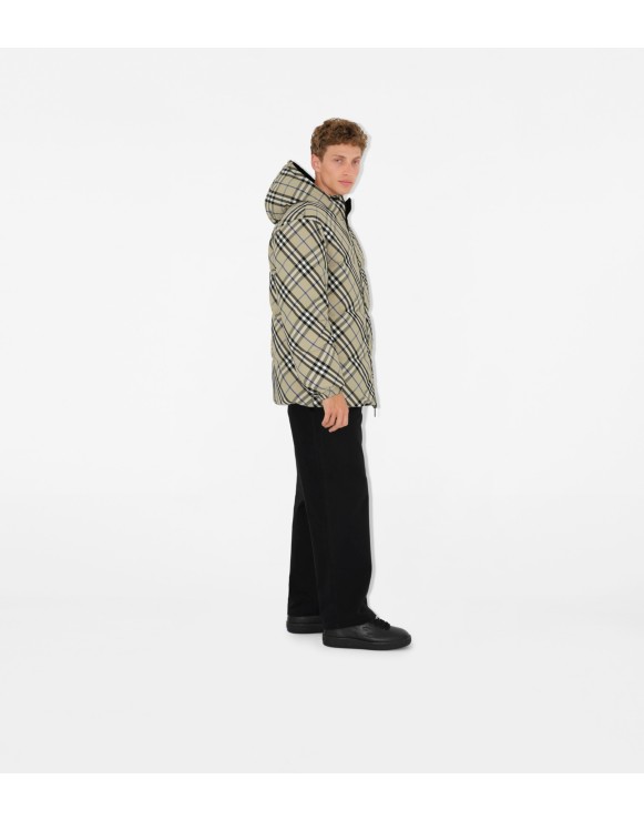 Reversible Check Nylon Puffer Jacket
