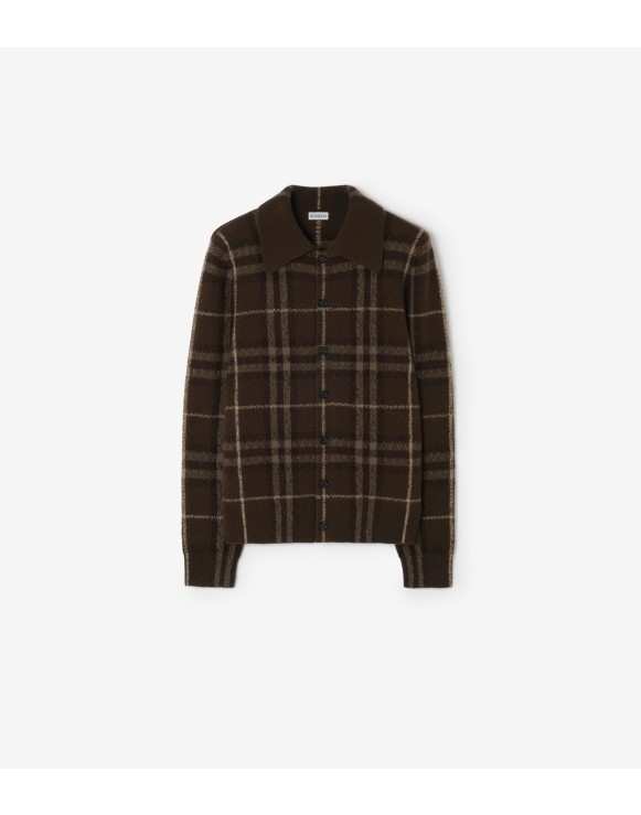Check Cashmere Cardigan