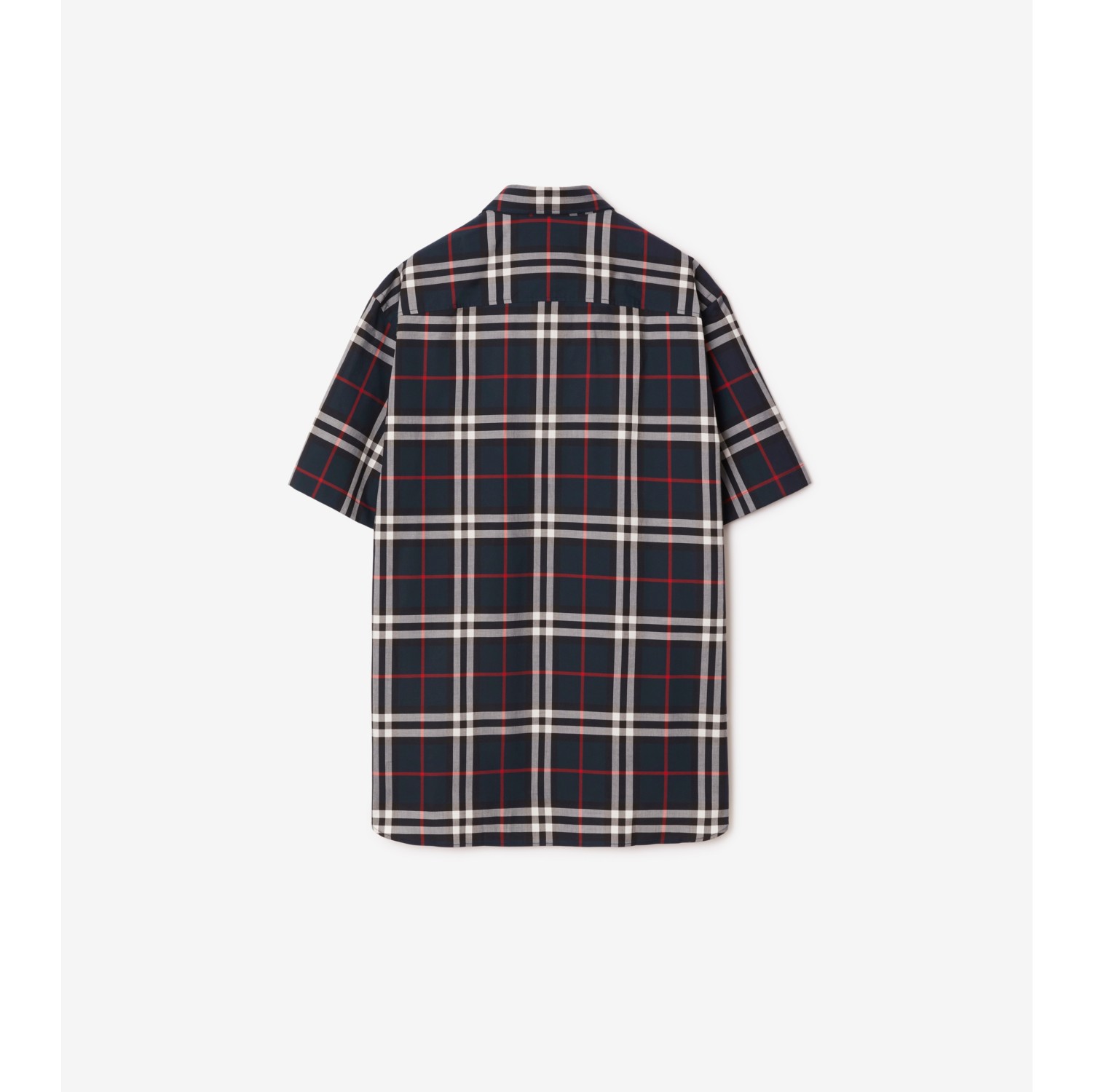 Check Cotton Shirt in Navy - Men | Burberry® Official