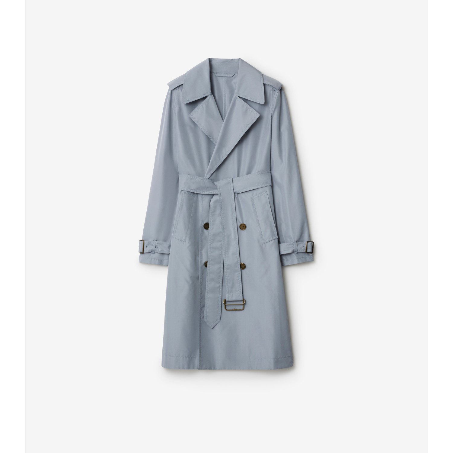 Trench coat largo en seda