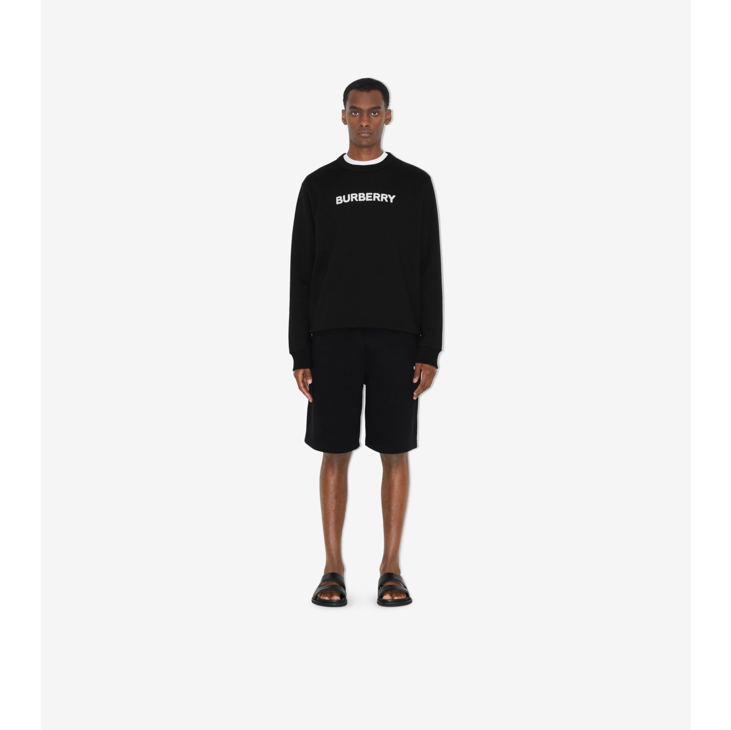 Cotton Sweatshirt in Black - Men