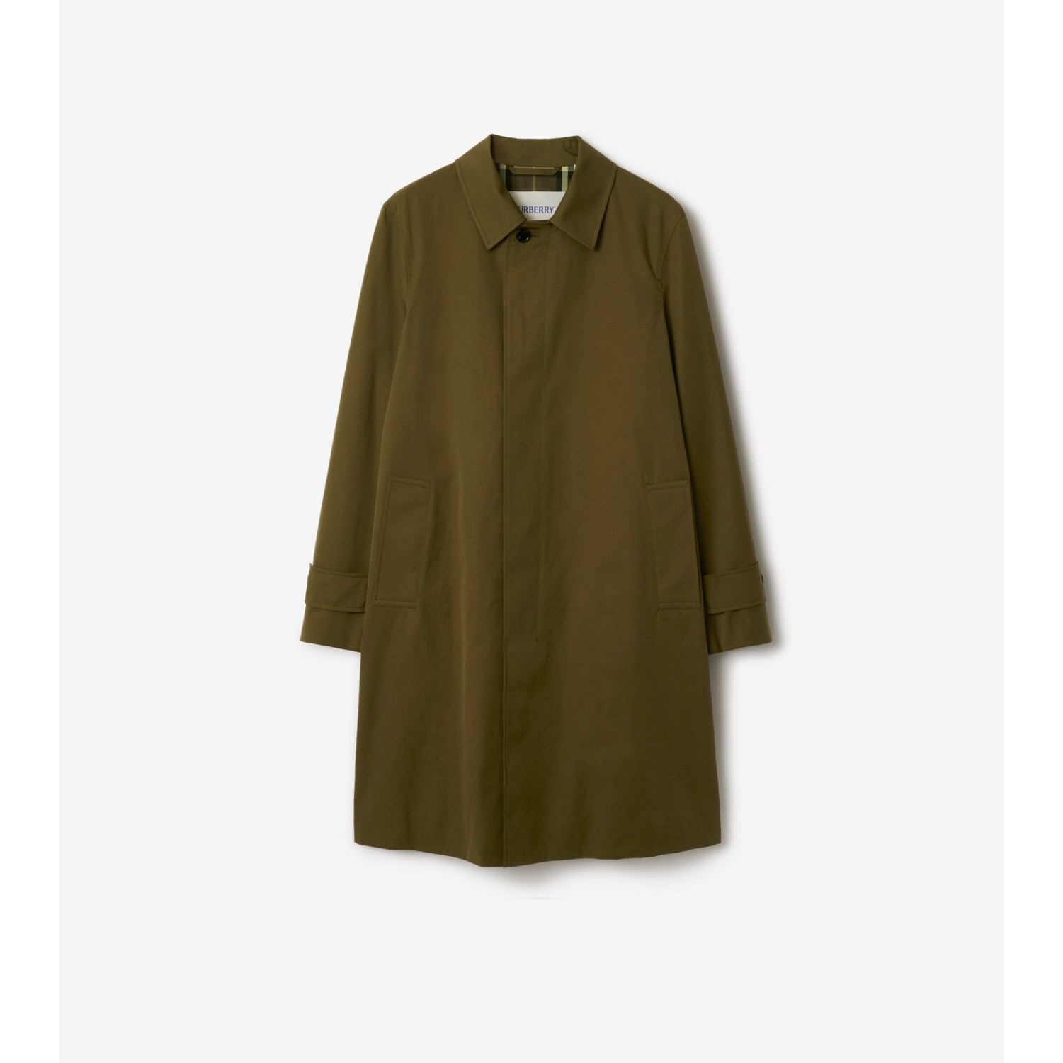 Long Gabardine Car Coat in Furrow Men Cotton Gabardine Burberry Official