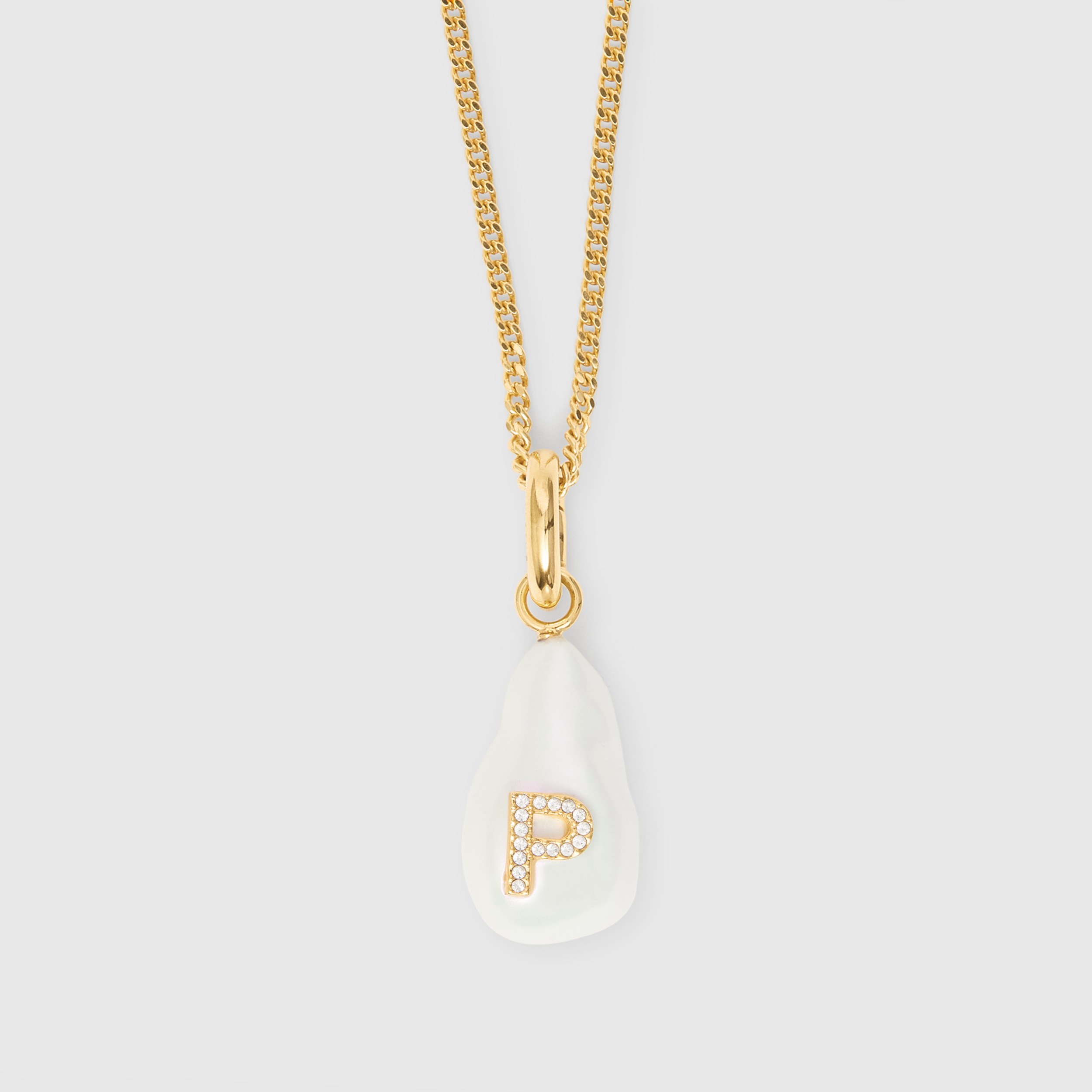 P' Crystal and Resin Pearl Letter Charm Online Exclusive in Light Gold/mother-of-pearl - Women | Burberry United States