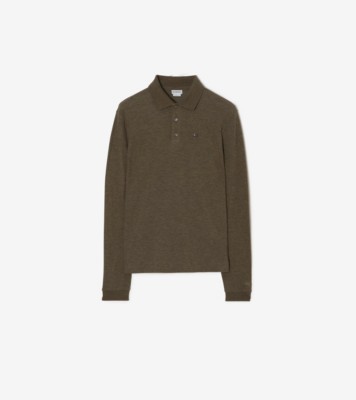 Long sleeve Wool Cotton Polo Shirt Military ®