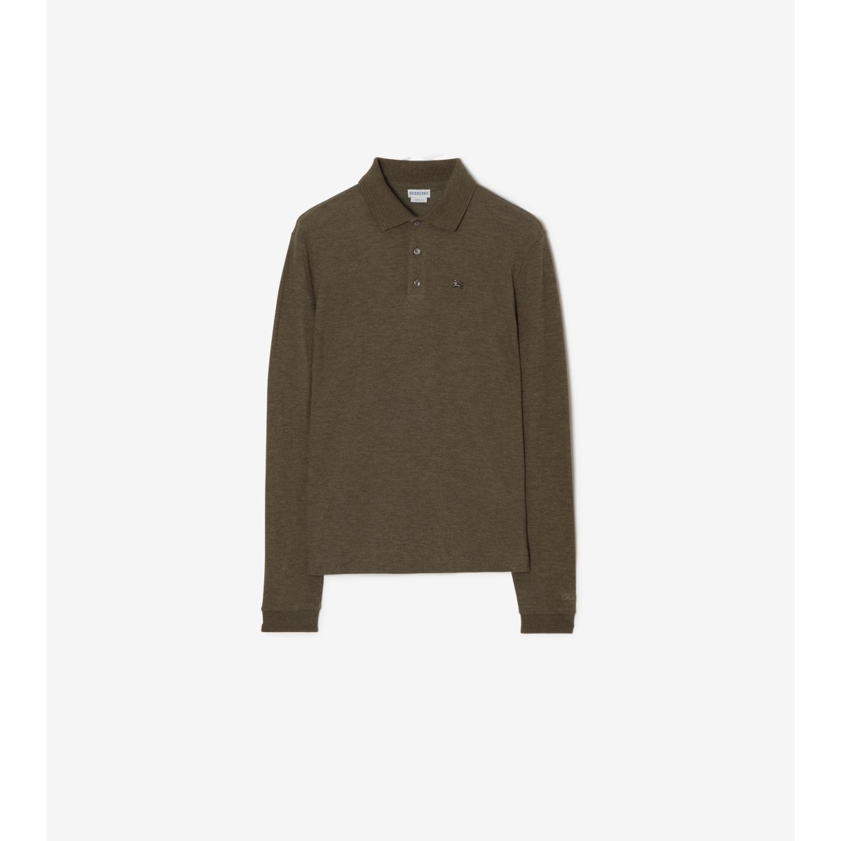  Long-sleeve Wool Cotton Polo Shirt