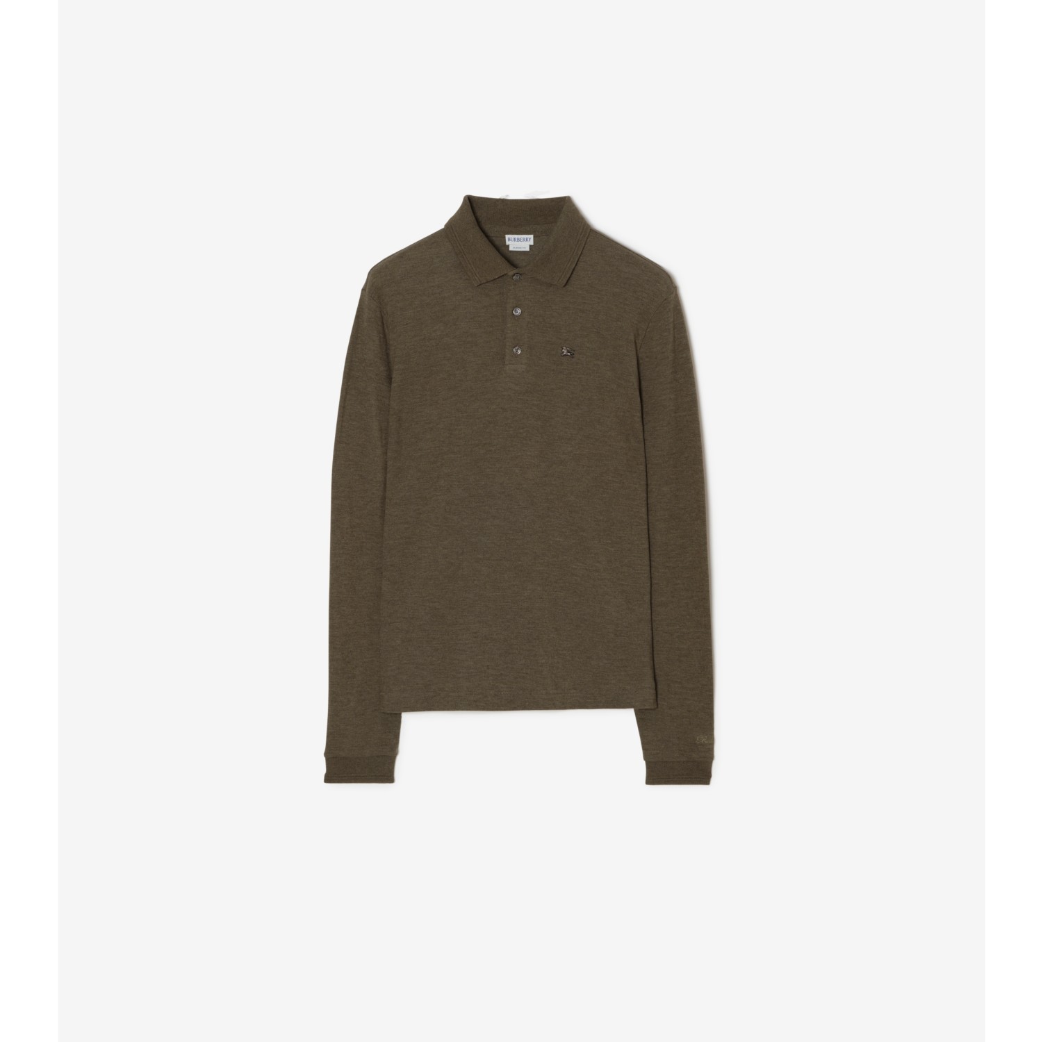 Long-sleeve Wool Cotton Polo Shirt