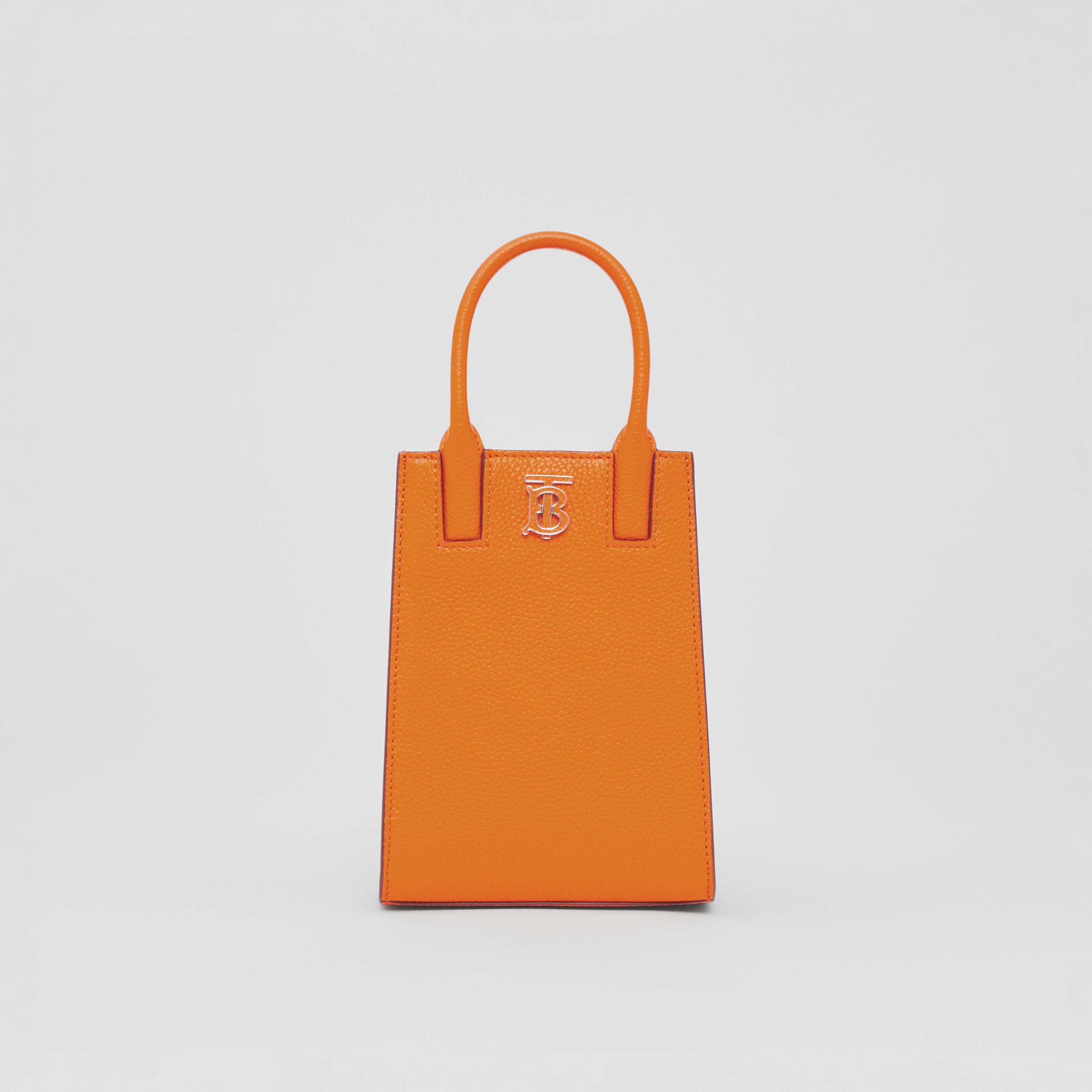 Micro Grainy Leather Frances Tote in Orange - Women | Burberry® Official - 1