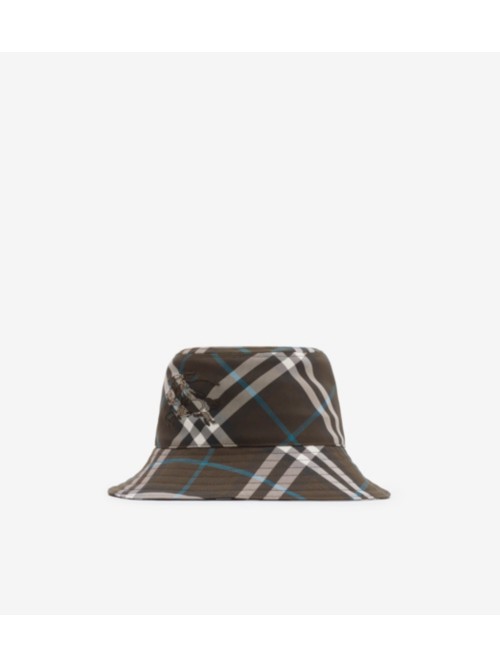 Burberry Check Bucket Hat In Green