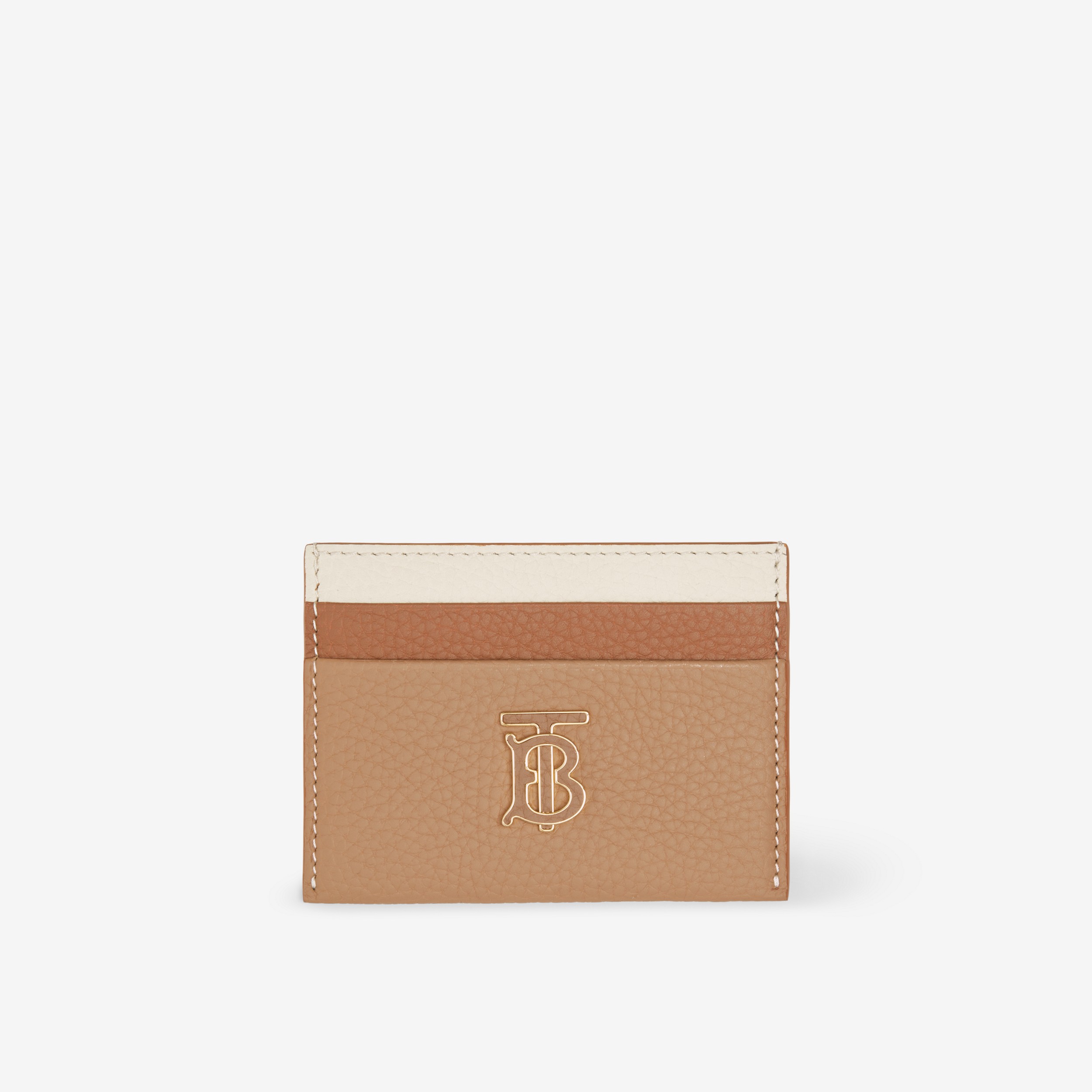Tri-tone Grainy Leather TB Card Case in Camel/archive Beige/warm Tan - Women | Burberry® Official - 1
