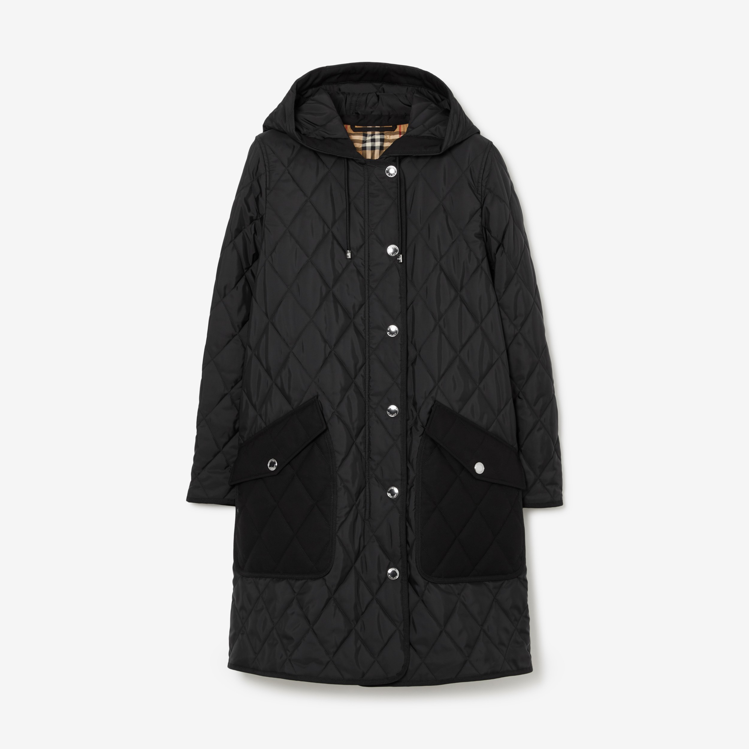 Diamond Quilted Thermoregulated Hooded Coat in Black - Women | Burberry®  Official